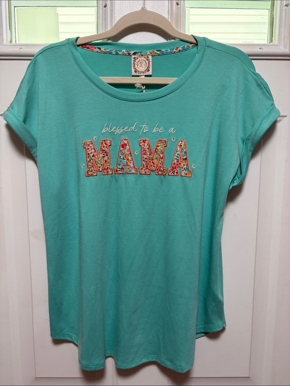 Blessed to Be a Mama Teal Short Sleeve Graphic Tee